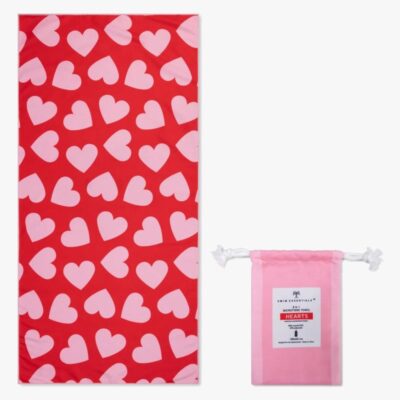 Swim Essentials Hearts Badehåndklæde, Red