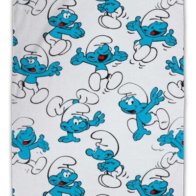 Smølferne håndklæde - 70x140 cm - 100% bomuld - Blødt badehåndklæde med smølferne