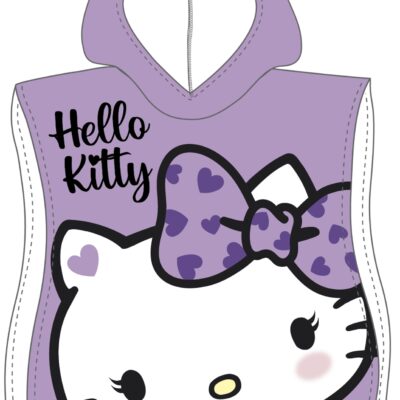 Badeponcho - Hello Kitty børneponcho - 50x115 cm - Let og hurtig tørrende poncho til børn