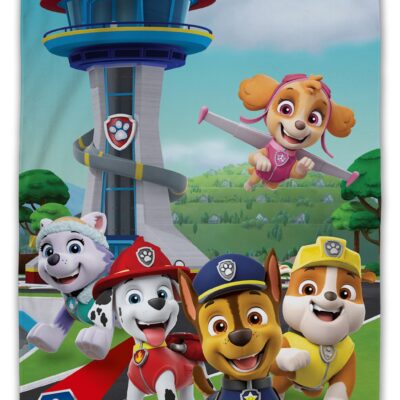 Paw Patrol håndklæde - 70x140 cm - 100% Bomuld - Blødt badehåndklæde med Paw Patrol One Team