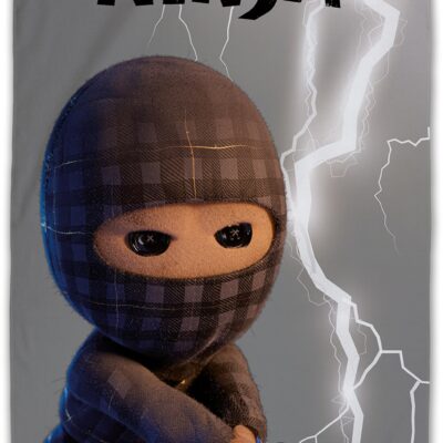 Ternet Ninja håndklæde - 100% bomuld - Badehåndklæde 70x140 cm