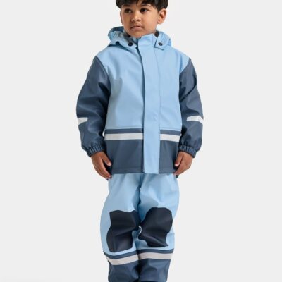 Didriksons Boardman Foret Regnsæt, Light Sea Blue, 90, Regntøj børn