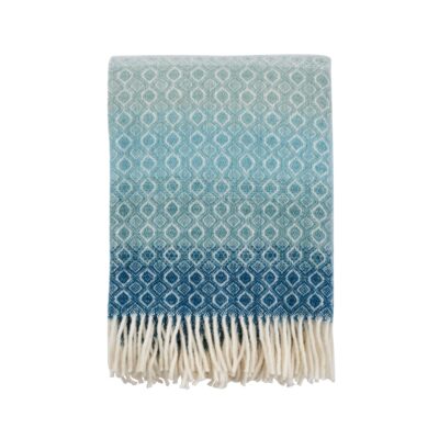 Uldplaid - 130x200 cm - 100% Lammeuld - Havanna Aqua Multi