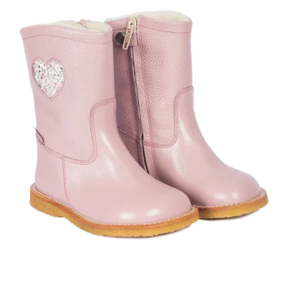 Vandafvisende TEX-støvle med glitterhjerte - MAUVE - 29