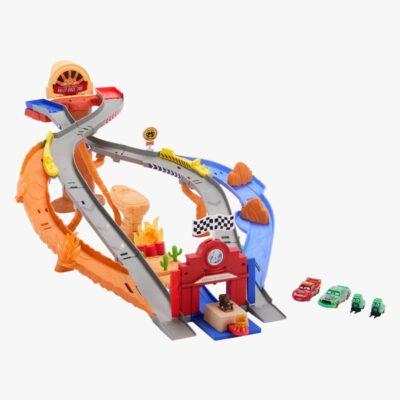 Disney Cars - Radiator Springs Race & Rescue Rescue Road Raceway Playset With 4 Toy Cars (JFL57)