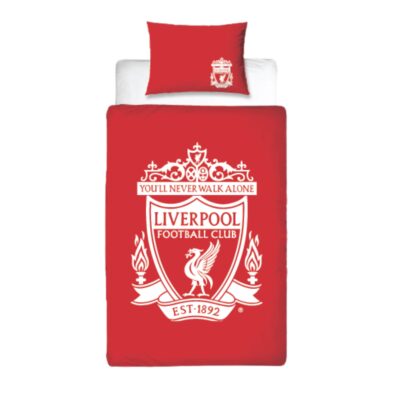 Liverpool sengetøj - 100% bomuld - Børnesengetøj 140x200 cm - Rødt fodbold sengetøj