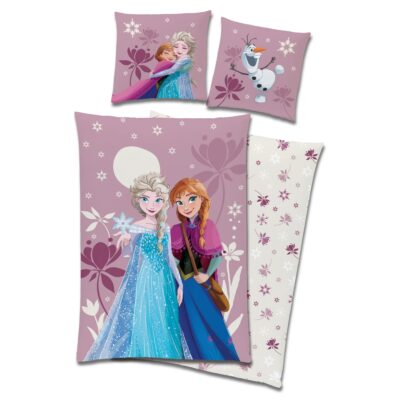 Frost sengetøj - Vendbart Anna og Elsa sengesæt - 100% fint vævet bomulds sengelinned - Frozen