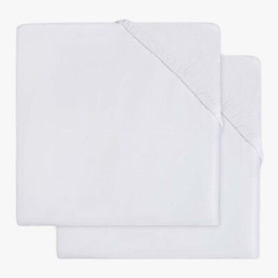 Jollein Formsyet Lagen 2-pak Bomuldsjersey 60 x 120 cm, Hvid
