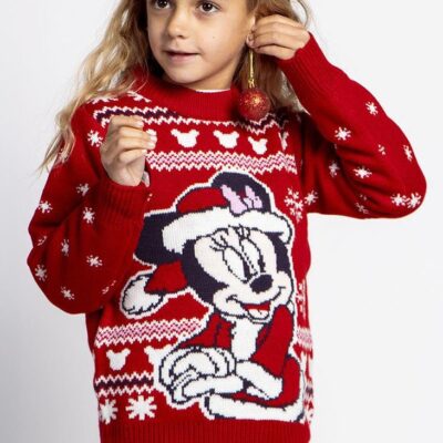 Disney Minnie Mouse Julesweater, Rød, 5 år