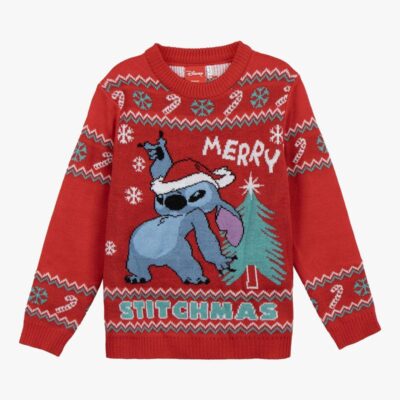 Disney Lilo & Stitch Julesweater, Rød, 14 år