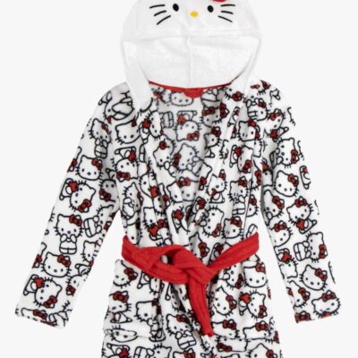 Hello Kitty Badekåbe, Rød/Hvid, 6 år