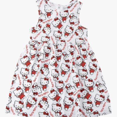 Hello Kitty Kjole, Hvid, 116-122