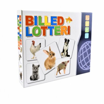 Billedlotteri med dyr 22x28x5 cm - inklusiv 6 plader og 54 billedkort