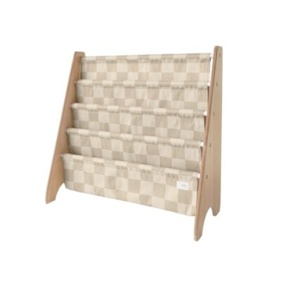 3 Sprouts - Bogreol, Checkerboard - Beige - 61cm x 62cm x 25cm