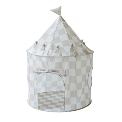 3 Sprouts - Legetelt - Checkerboard Beige - Height: 135 cm, Diameter: 100 cm
