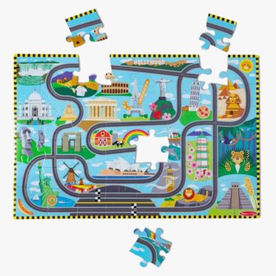 Melissa & Doug - Floor Puzzle & Play Set Race Track