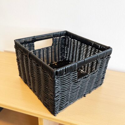 Opbevaringskasse - Kurv i plastflet - Sort (24,5 x 24,5 cm) - 1 stk