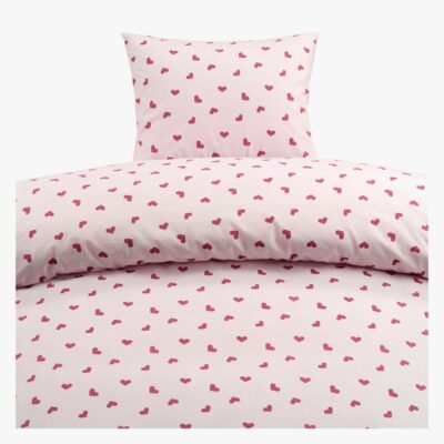 Borganäs Sengesæt Hjärtrud 150x210, Pink