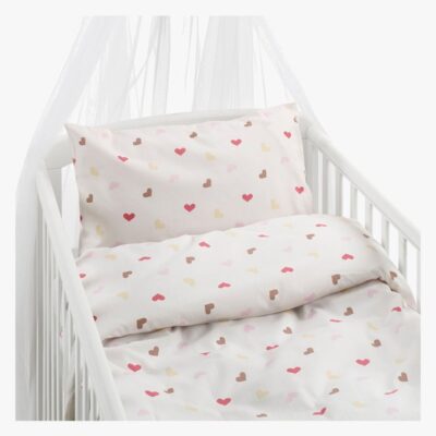 Borganäs Sengesæt Tremmeseng Hjärtrud 2-delt 100x130, Beige