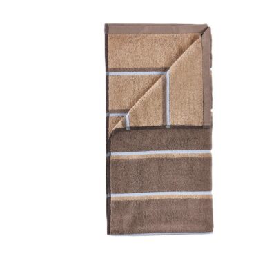 Håndklæde - 100% bomuld - 50x100 cm - Zone Denmark Sauna - Stribet Taupe