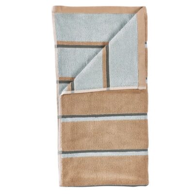 Håndklæde - 100% bomuld - Badehåndklæde 70x140 cm - Zone Denmark Sauna - Stribet Camel