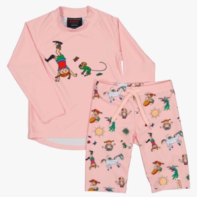 Geggamoja UV-Sæt Pippi Langstrømpe, Pink, 110-116