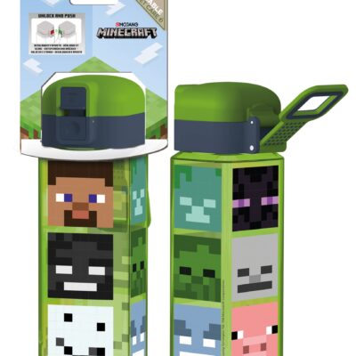 Minecraft drikkedunk - Vandflaske med låse flipfunktion og drikketud