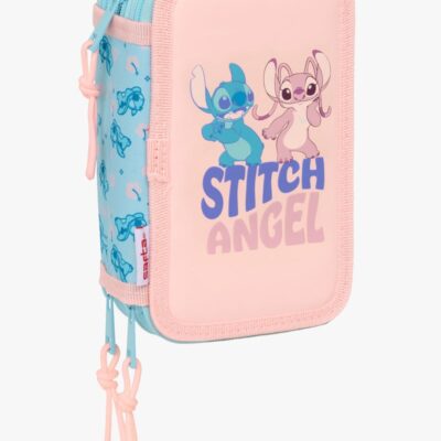 Disney Stitch Fyldt Penalhus med 3 Rum 37 Dele, Ohana