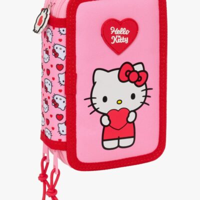 Hello Kitty Fyldt Penalhus med 3 Rum 37 Dele, Pink