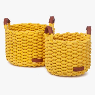 KidsDepot Korbo Opbevaringskurv Medium 2-pak, Gul