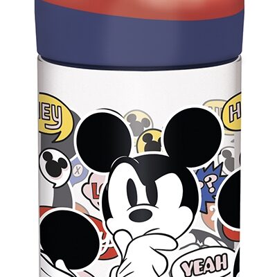 Disney Mickey Mouse drikkedunk - Vandflaske med flipfunktion og sugerør