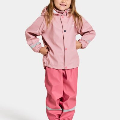 Didriksons Slaskeman Regnsæt, Soft Pink, 110, Regntøj børn