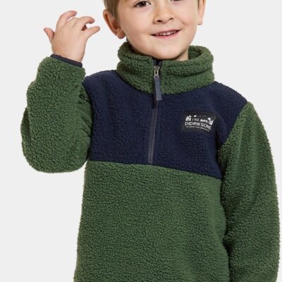 Didriksons Gosig Fleecetrøje, Pine Green, 140
