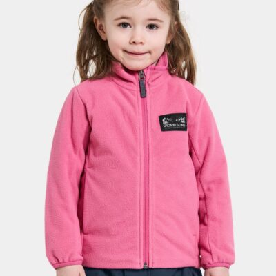 Didriksons Muskot Vindtæt Vindtæt Fleecetrøje, Sweet Pink, 110