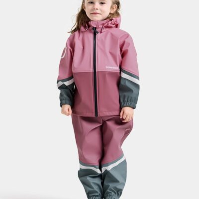 Didriksons Waterman Regnsæt, Light Heather Pink, 130, Regntøj børn