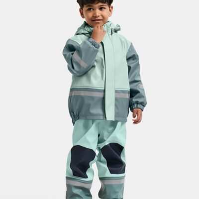 Didriksons Boardman Foret Regnsæt, Ocean Mint, 90, Regntøj børn