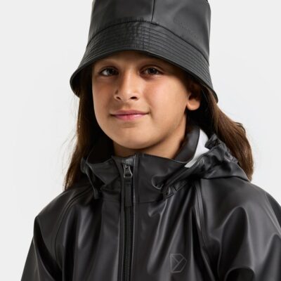 Didriksons Hepta Regnhat, Black, 54, Regntøj børn