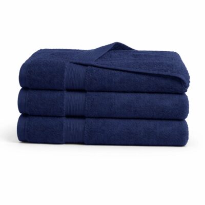 Bambus håndklæde - 50x100 cm - Bambus/bomuld - Mørkeblå