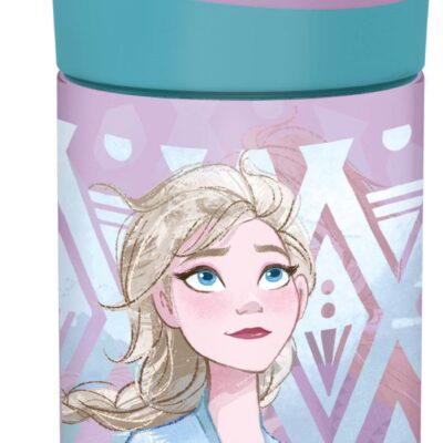 Frozen drikkedunk - Vandflaske med flipfunktion og sugerør