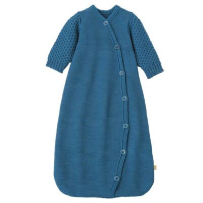 Disana Strikket Sovepose - Lange Ærmer - Merinould - 75 cm. - Dove Blue