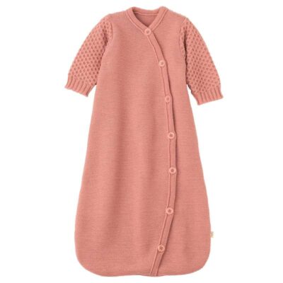 Disana Strikket Sovepose - Lange Ærmer - Merinould - 75 cm. - Soft Pink