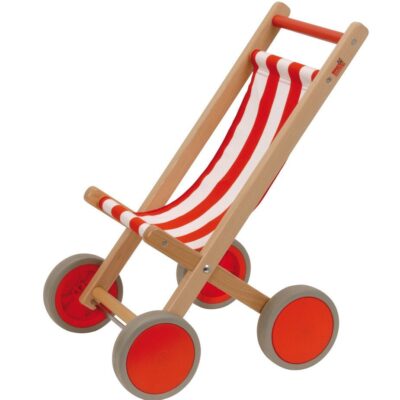 Dukke Klapvogn i træ, H: 56 cm - Educo