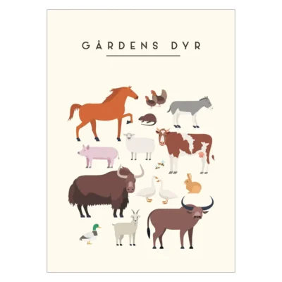 Plakat - Gardens dyr A3