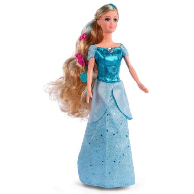 Judith eventyrprinsesse 29 cm - Prinsessedukke med blå kjole