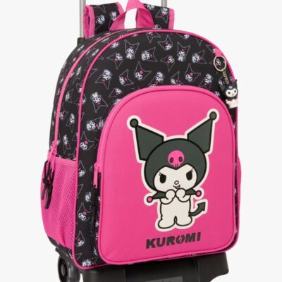 Hello Kitty Kuromi Trolley Kuffert 21L, Lyserød/sort