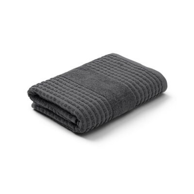 JUNA håndklæde - 100% økologisk bomuld - 50x100 cm - Check mørkegrå