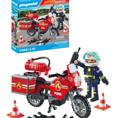 Playmobil - brandmotorcykel m. olieudsli