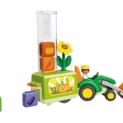 Playmobil junior - Traktor m. anhænger og plantekasse