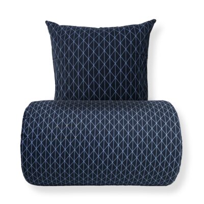 Sengetøj - 100% Bomuld - Vendbart med blåt harlequin design