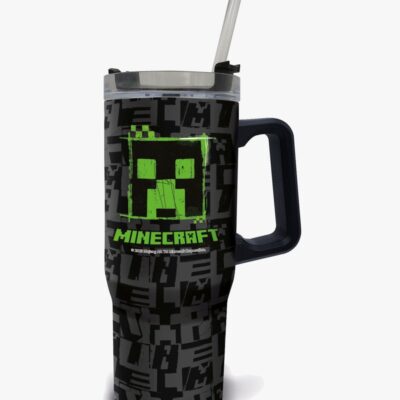 Minecraft termokop med sugerør og håndtag - Tumbler drikkedunk 940 ml